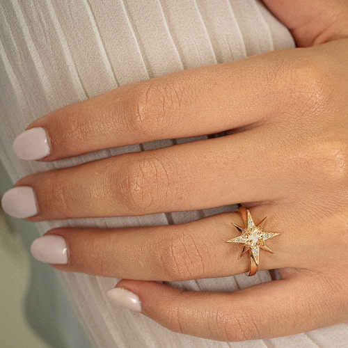 CLARITY 14KT ROSE GOLD PLATED AUSTRALIAN WHITE OPAL RING